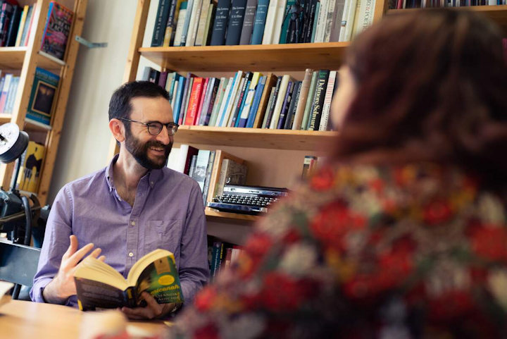 Students take part in group study in the English department